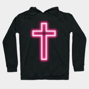 Pink Neon Cross Hoodie